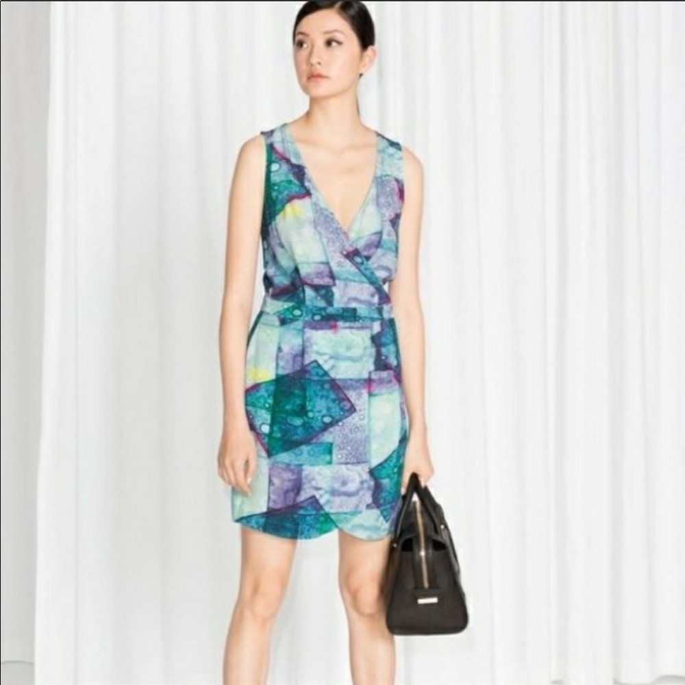 & Other Stories watercolor wrap dress
